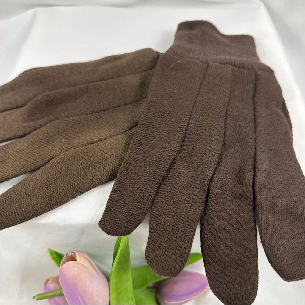 3 pack Jersey work gloves brown